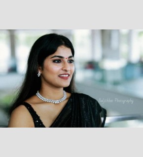 Malayalam new actress Gayathri Ashok in black sare...